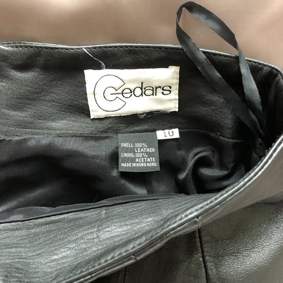 Black Leather Midi Skirt - Picture 5 of 7